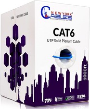 NewYork Cables  CAT6 Plenum Cable 1000ft CMP  UTP, 550MHz, 23AWG, 4Pair UTP
