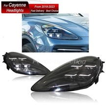Pair Front LED Headlight Upgrade Matrix Lamps For 2018-2023 Porsche Cayenne 9Y0