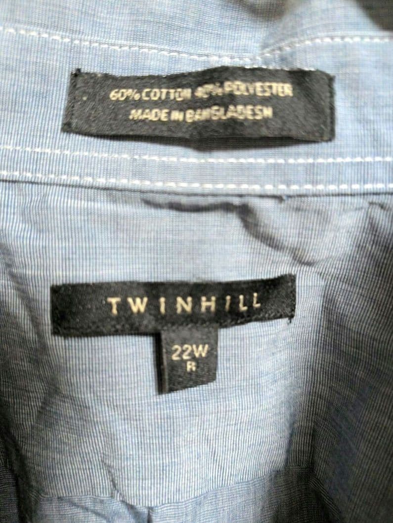 TWINHILL Blue Striped Short Sleeve Shirt Size 22W Big Fit image 8