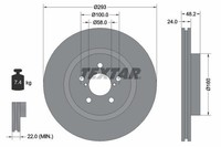 2X Bremsscheibe Vorne Textar 92327603 FÜR Subaru Bremsscheiben Scheibenbremse