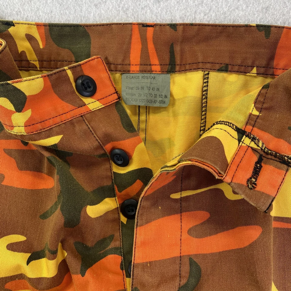 Rothco Ultra Force BDU Pants Mens XL Regular Orange Camo Hunting Cargo Pockets - Image 2 of 4