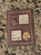 PICASSO & VAN GOGH DUAL AUTHENTIC HANDWRITTEN RELIC CARD PIECES OF THE PAST 