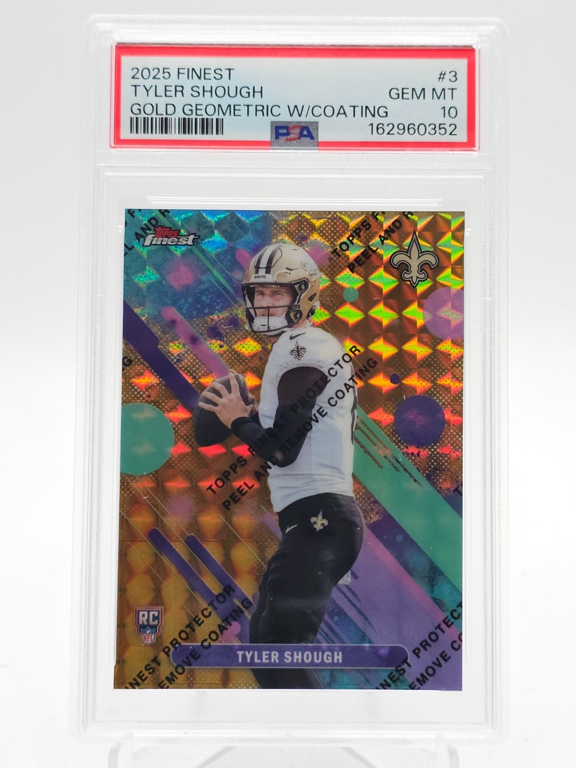 Tyler Shough Topps Finest #3 Gold Geometric