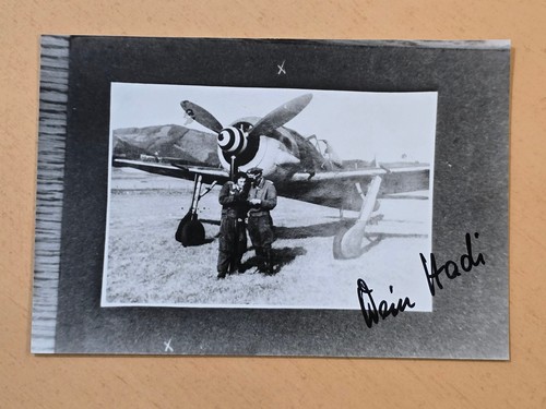 Rare Signed WWII Luftwaffe Photo Staffelkapitän Hans "Hadi" Weihs w Officer