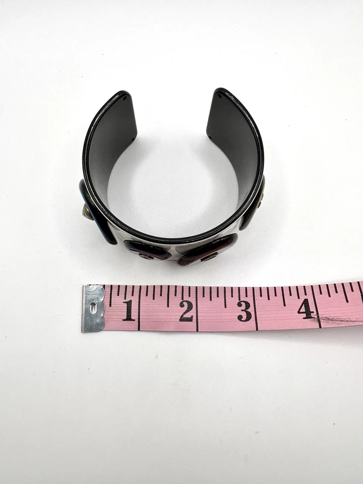 Pulsera Brazalete Declaración Plástico Negro Blanco Cubista Geométrico 3D Modernista Foto 4 de 4