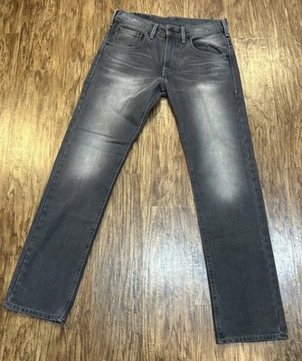 Levis Jeans Mens 32x34 Gray 504 Regular Straight Denim Pockets City Casual Logo