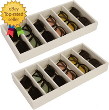 2 Pack Sunglasses Organizer Storage Glasses Holder Velvet Jewelry Tray