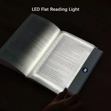 Book Light  Rechargeable Clear LED Flat Reading Light with 3 Colors Timer Color