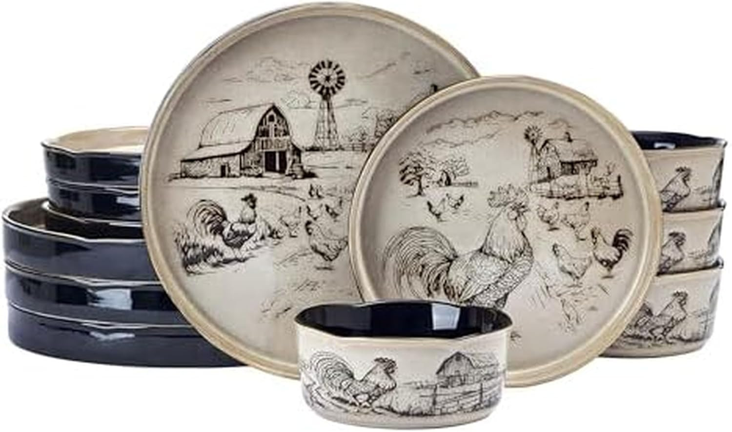 For 4, High Rim Plates & Bowls