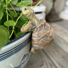 Tortoise Figure Plant Pot Hanger, Resin Hanging Turtle Statue Plant Decorations 