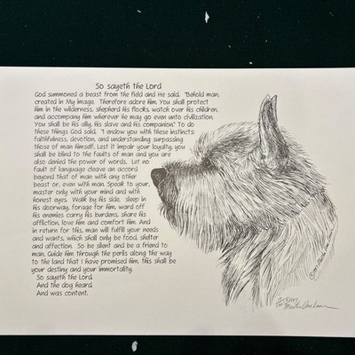 Norwich Terrier Poem Print By Van Loan 11x17