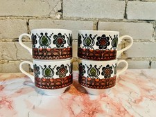 Broadhurst, Kathie Winkle, Romany Teacups, Retro, Ironstone, Coffee Cups