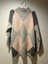 Angora Vintage Tunic Silk Angorra Rabbit Hair Lambswool Sweater Large