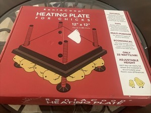 RentACoop 12x12" Adjustable Chick Brooder Heating Plate & Cone, Up to 25 Chicsks