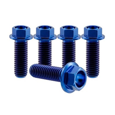 M6 Titanium Bolts Flanged Bolts Hex Bolt GR5 Ti Hex Flange Bolts Screw 1-5PCS