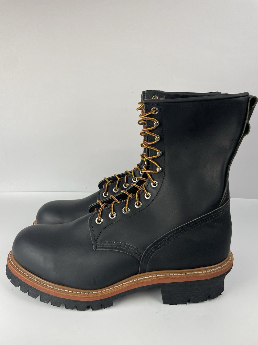 レッドウィング 2218か8210《LOGGER BOOTS》custom！ RED WING 2218 Steel Toe Black Logger Boots / Work Boots Men's 12 E