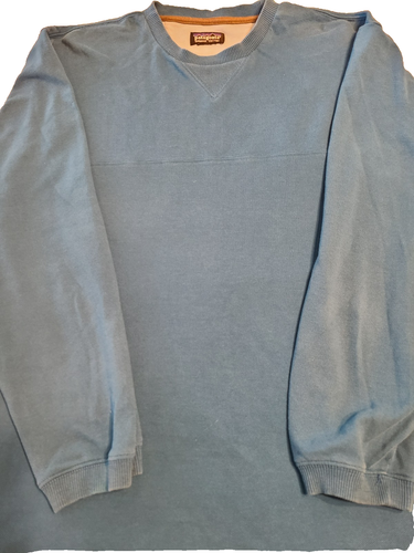 Patagonia Mens Organic Cotton LS teal/blue crewneck w/V-stitch pullover sz L - Picture 1 of 14