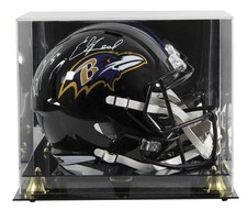 Ravens Ray Lewis & Ed Reed Signed Full Size Speed Rep Helmet w/ Case BAS Wit 2