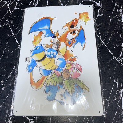 Pokemon Tin Sign Charizard Bulbasaur Blastoise Nintendo Game Character Goods