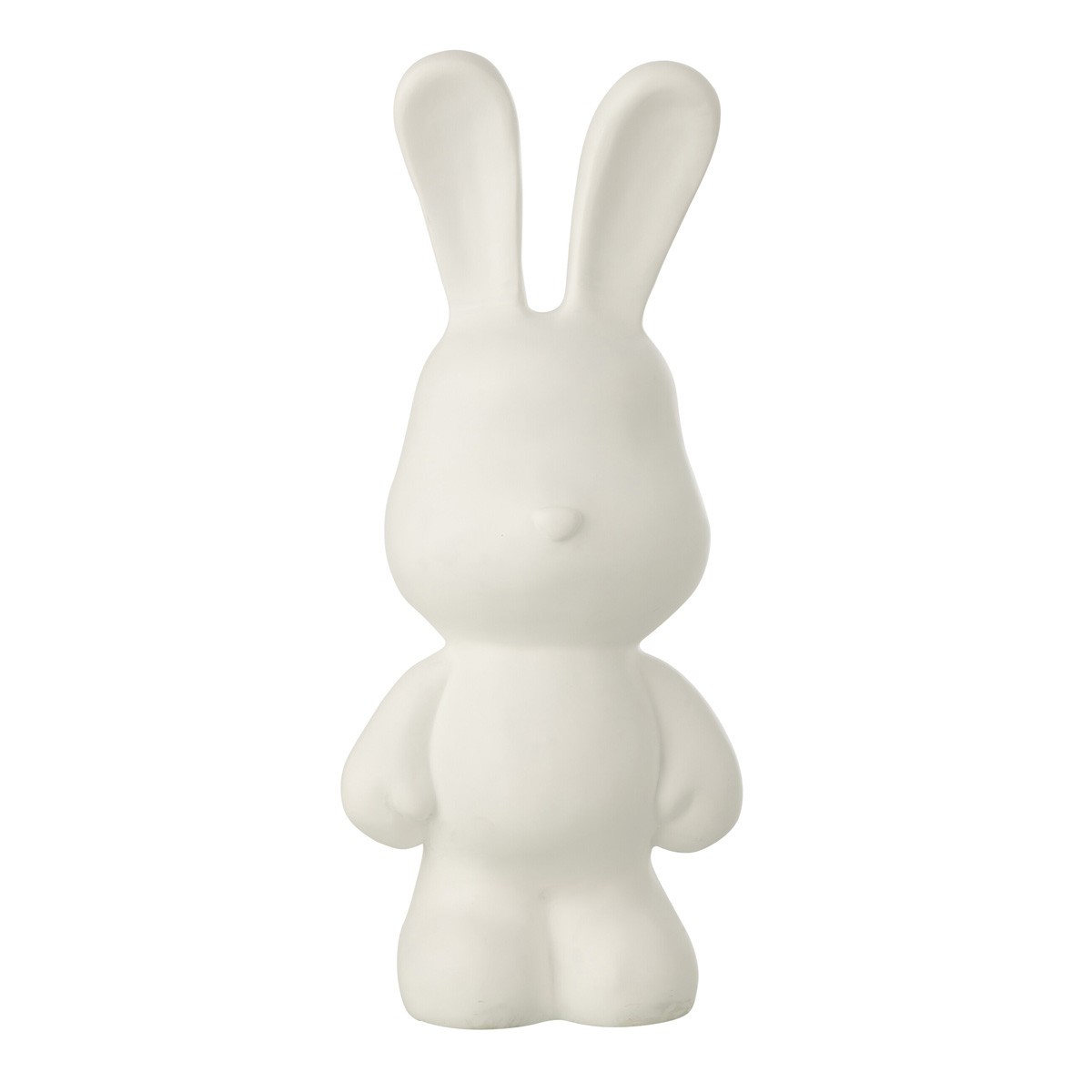 Statuette lapin en résine Eddy blanc 49cm déco salon moderne