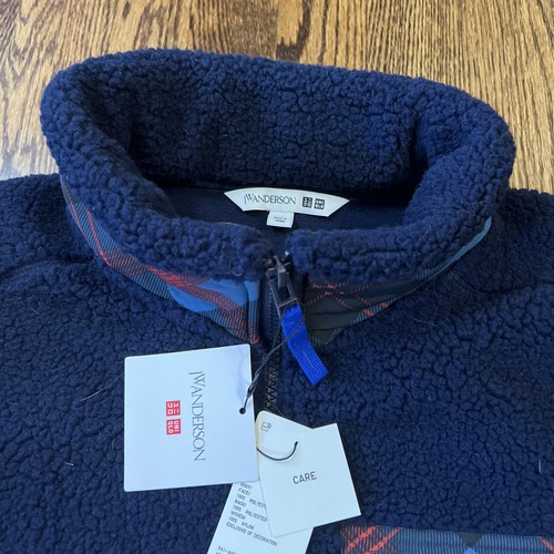 GIUBBINO PILE UNIQLO J W ANDERSON NAVY NUOVO CON ETICHETTE taglia M - Foto 3 di 5