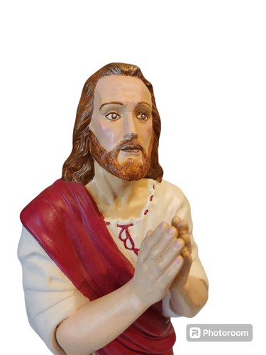 Vintage Keramik Jesus Christus Herr betende Statue 18 Zoll - Bild 5 von 9