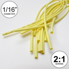 1/16" ID Yellow Heat Shrink Tube 2:1 ratio wrap 14x9" 10ft inch/feet/to 1.5mm