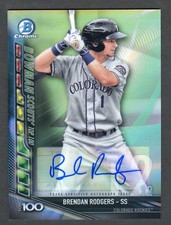 2017 Bowman Chrome Brendan Rodgers Scouts Top 100 Auto /50 Rockies