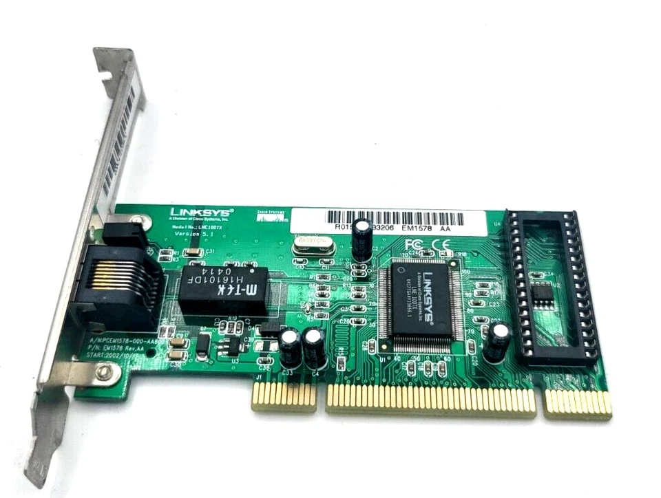 Linksys LNE100TX Version 5.1 10/100Mbps PCI Ethernet Network LAN NIC Card EM1578 - Image 4 of 4