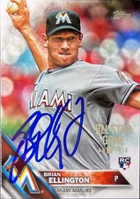 2016 Topps All Star Game Brian Ellington Rookie Miami Marlins AUTO SIGNED COA