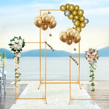 3Pcs Rectangular Balloon Frame Wedding Stand Gold Metal Backdrop Stand For Party