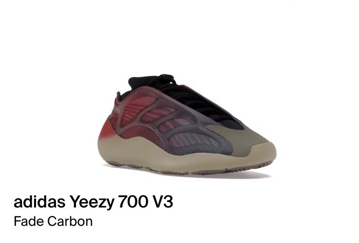 Adidas Yeezy Boost 700 V3 Fade Carbon Brand New Unworn With