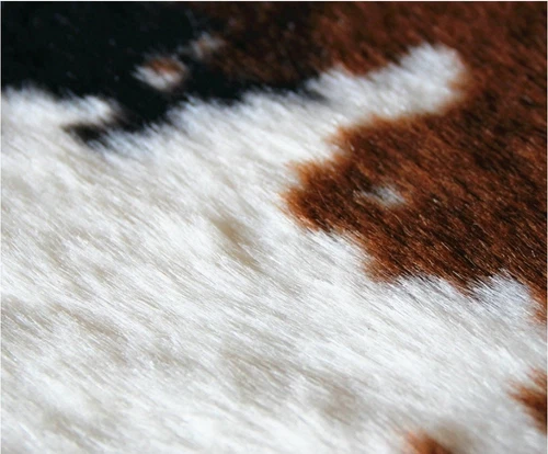 5.6'X7.2' Cowhide Area Rug Large Tricolor Cowskin Cow Hide Leather Faux Carpet  - Picture 4 of 10