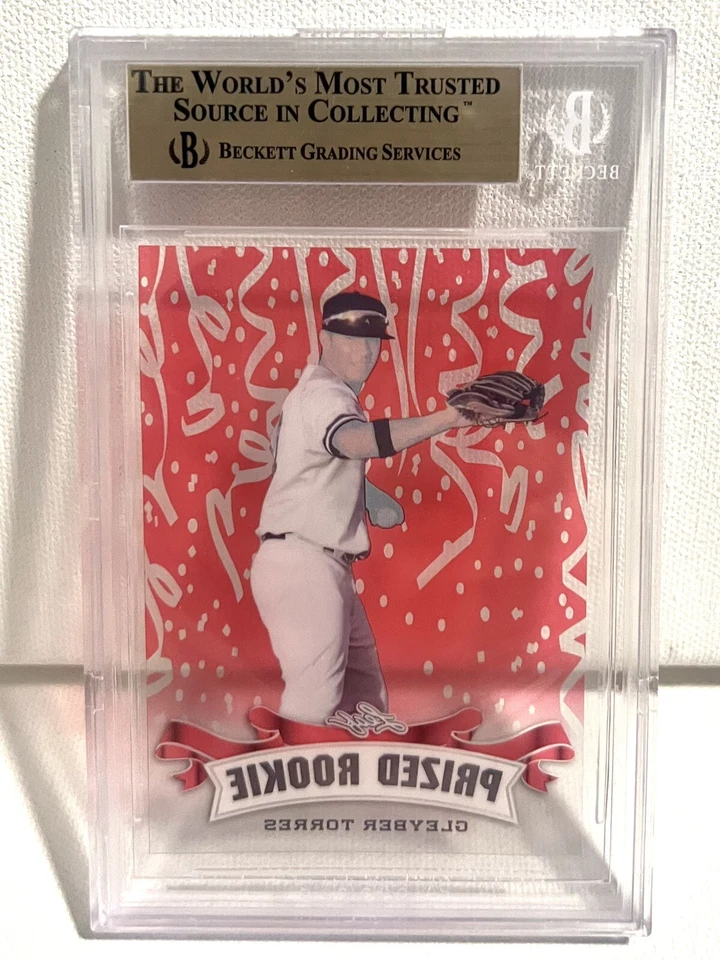 Leaf Prized Rookie 1/1 Gleyber Torres 2017 rojo claro prueba sin circular Foto 2 de 2