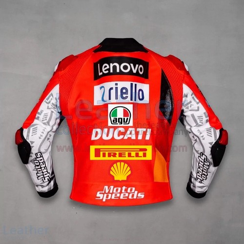 Ducati Customised Motorbike Racing Motorcycle Bike Rider Cowhide Leather Jacket - Picture 2 of 4