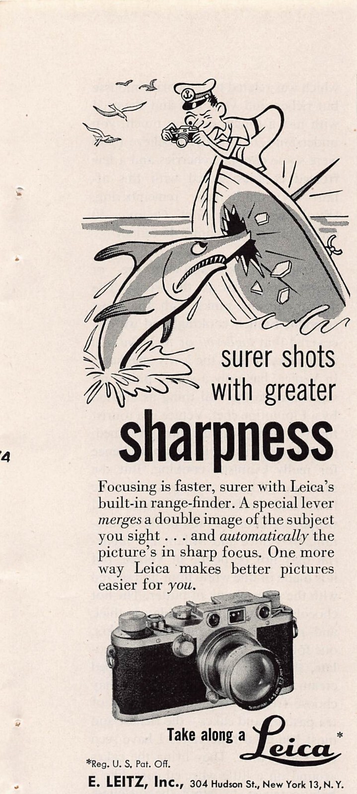 Leica Camera Photo Photography Cartoon MCM Industrial Chic Mini Vtg Print Ad