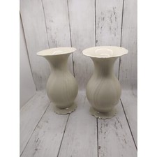 Vintage Edelstein Vase Set of 2 Cream Vases shelf 