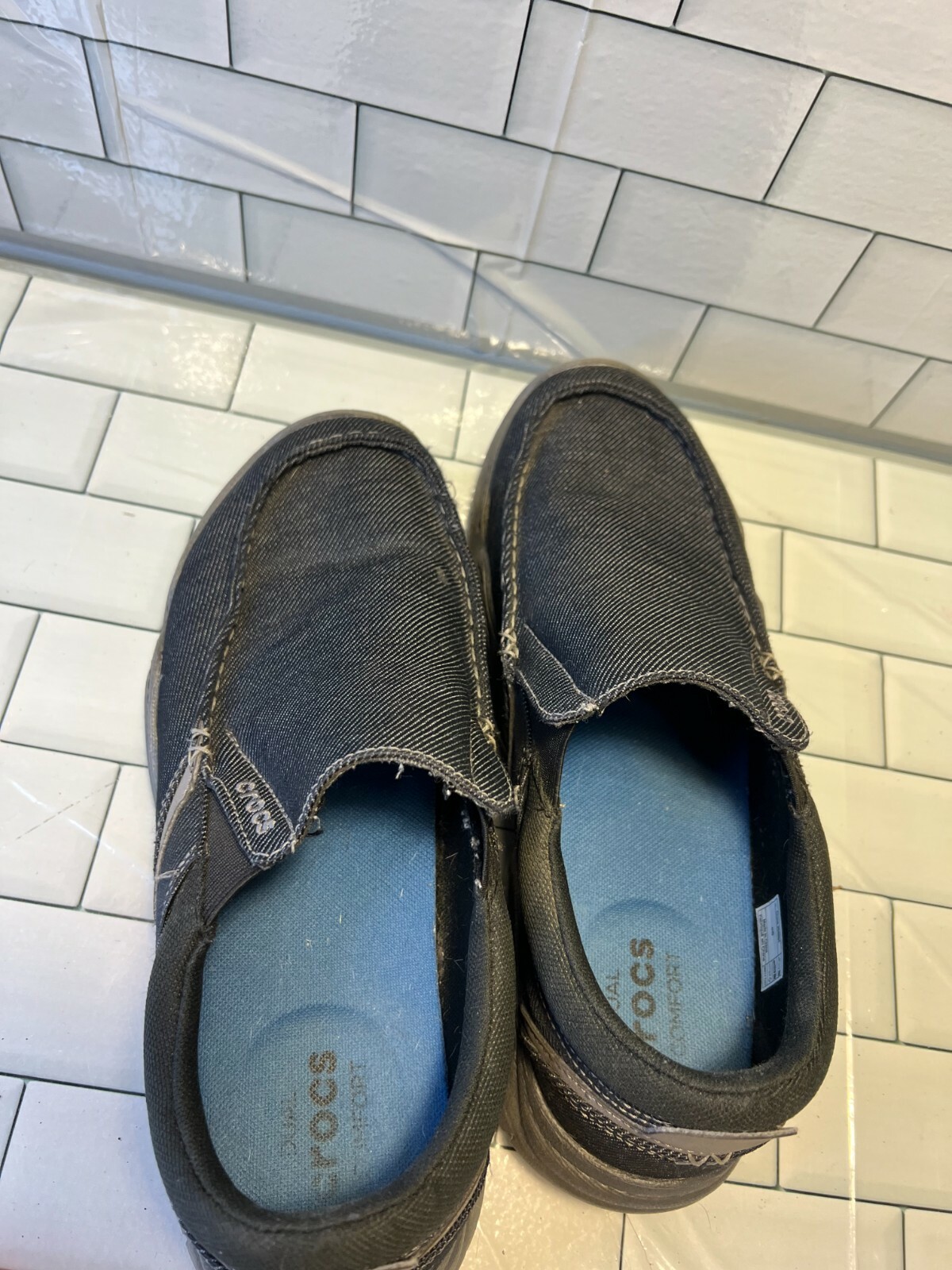 Crocs Swiftwater Canvas Slip On Shoes 