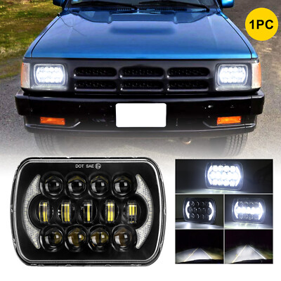 For Mazda B2200 B2600 B2000 RX-7 GLC 7x6'' 5x7'' inch Black LED Headlight Halo DOT