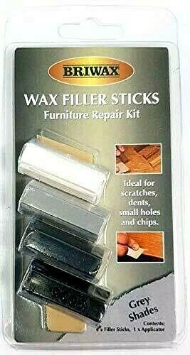 Briwax Cera Legno Filler Bastoncini Grigio Tonalità Bianco Nero 4 Pack Mix +