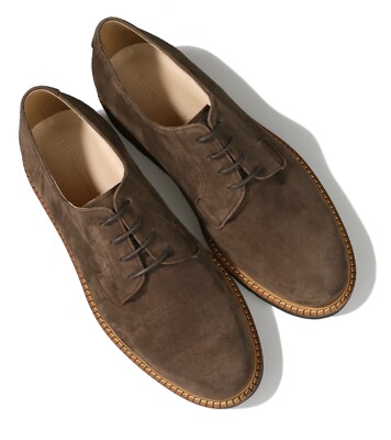 Firenze Atelier Mens Dark Brown Suede Round Toe Laceup Oxford