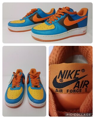 Nike AF-1 '82 Sneaker Shoe Men's Size 6 Blue/Orange/Yellow #W1889