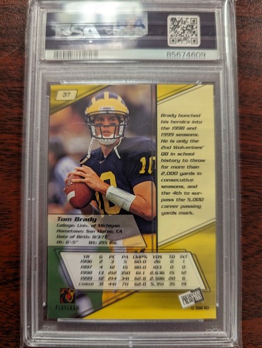 2000 Press Pass Tom Brady GOLD ZONE Future HOF ROOKIE RC #37 PSA 6 - Picture 2 of 2