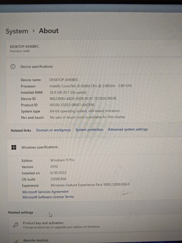 Dell Precision 3440 i9-10900 32GB RAM 512SSD WIN 11 NVIDIA Quadro P1000 - Picture 7 of 7
