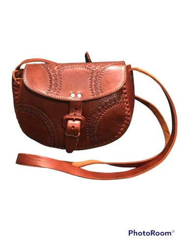 Genuine leather handmade brown crossbody bag/saddle bag