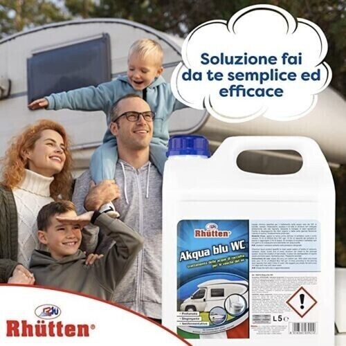 Disgregante WC Camper Roulotte e Barca RHUTTEN Akqua Blu Liquido chimico da 5 Lt - Foto 3 di 8