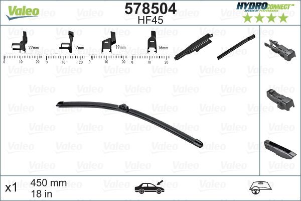 Valeo 578504 Wischblatt FüR Skoda Smart Ssangyong Passend FüR Subaru Suzuki-image