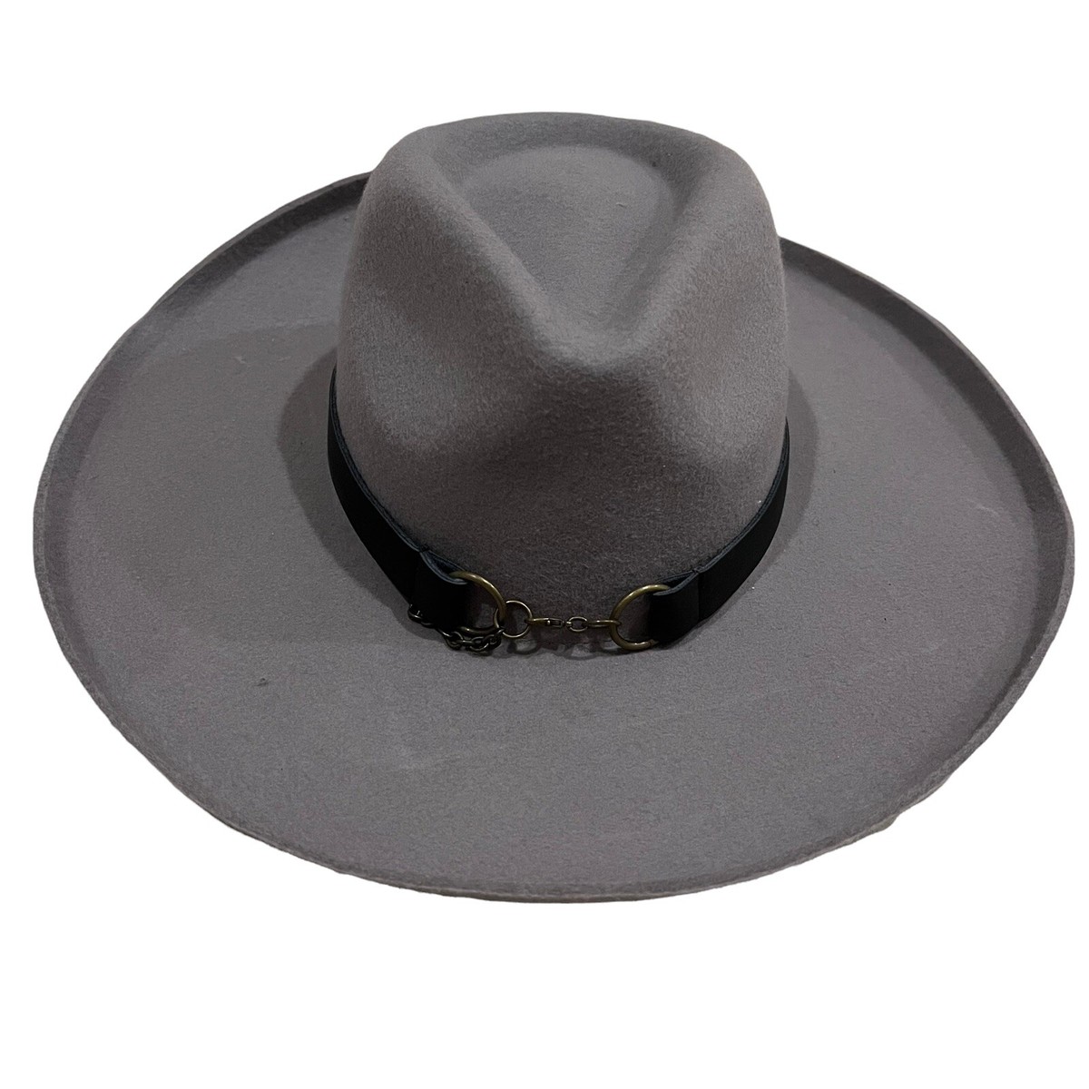 Olive & Pique Wool Felt Hat Olive & Pique Ella Wool Felt Gambler Flat Brim Western Hat  main image 4