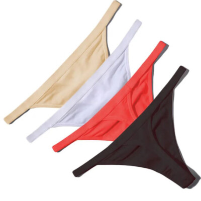 4 Packs Lot Sexy T-back Womens Cotton G-String Thongs Panties Underwears Bikinis