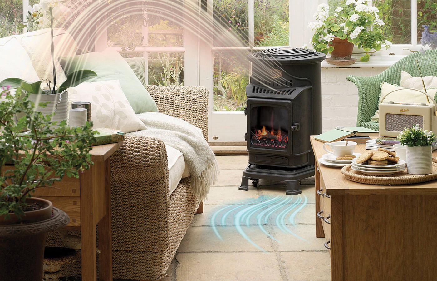 Provence Portable Flueless 3.4KW Log Effect Calor Gas Stove Heater